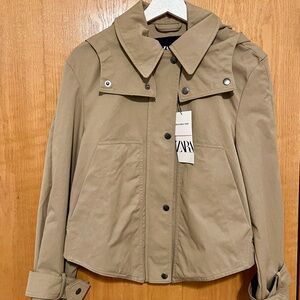 Zara woman water repellent casual jacket with detachable jacket